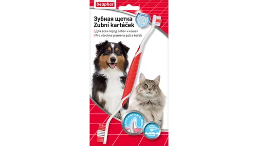 Beaphar Зубная щетка двойная для собак всех размеров Toothbrash