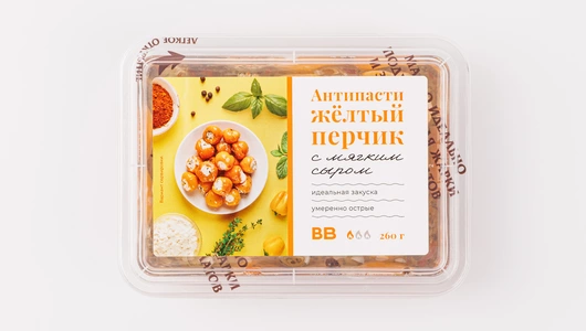 Антипасти желтый перчик с мягким сыром 260 г Антипасти желтый перчик с мягким сыром 260 г