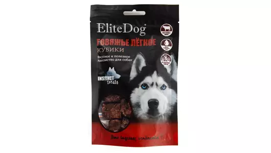 ELITEDOG INSTINCT TREATS Лакомство для собак «Говяжье лёгкое», 50гр