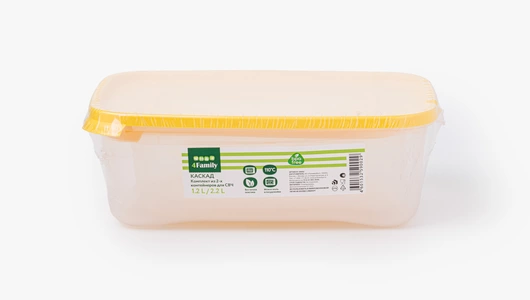 Комплект контейнеров прямоугольных "Каскад", 2шт (1,2л, 2,2л)