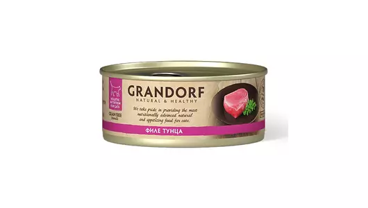 GRANDORF Корм влаж.филе тунца д/кошек конс.70г