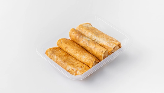 Большая порция блинчиков с начинкой банан-шоколад (4 шт)