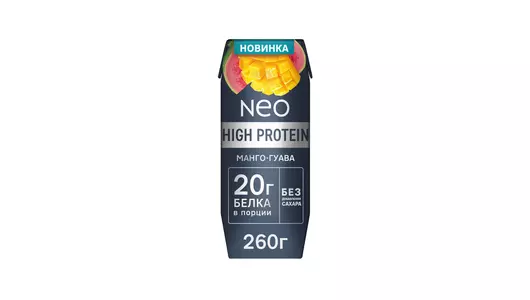 Молочный коктейль Neo High Protein высокобелковый манго-гуава без добавления сахара 260 г