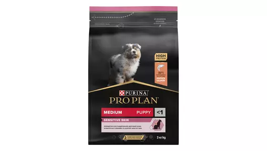 PRO PLAN Sensitive Skin Medium Puppy Корм сух.лосось д/щенков средних пород 3кг