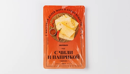 Сыр с чили и паприкой нарезка, 125&nbsp;г