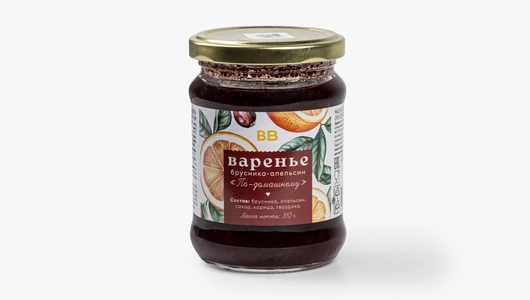 Варенье "Домашнее" брусника - апельсин