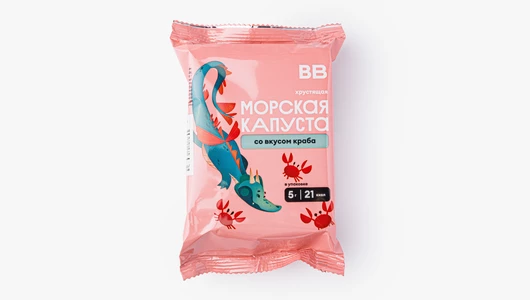 Морская капуста хрустящая со вкусом краба, 5 г