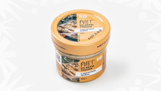 Риет из икры трески с камчатским крабом, 100 г