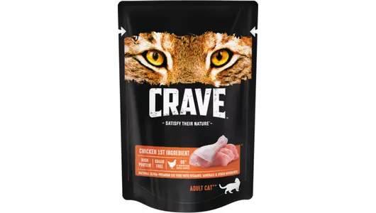 CRAVE 70гр Корм для взрослых кошек, с курицей (пауч)