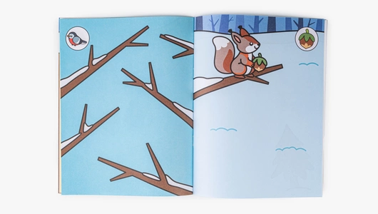 Книжка с наклейками: Зима в лесу 1+