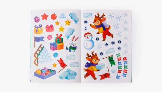 Книжка с наклейками "Зима в лесу"