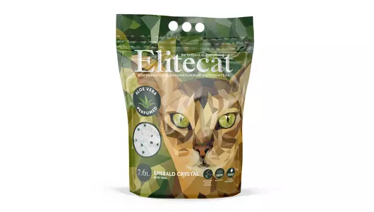 ELITECAT Наполнитель впитывающий силикагель «Emerald Aloe Vera», 7.6л