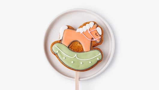 Пряник имбирный "Зимнее очарование" на палочке, 1 шт.