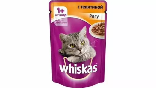 WHISKAS 75гр Корм для кошек Рагу Телятина