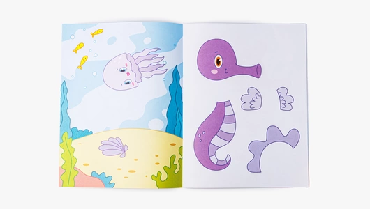 Книжка-картинка с аппликацией "Морские животные" Книжка-картинка с аппликацией "Морские животные"