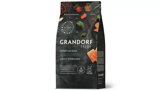 GRANDORF Fresh Sterilised Adult Salmon&Potato Корм сух.лосось,батат д/стерилизов.кошек 2кг