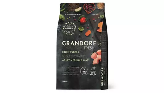 GRANDORF Fresh Med&Maxi Adult Turkey&Potato Корм сух.индейка,батат д/собак сред/круп.пор.10кг