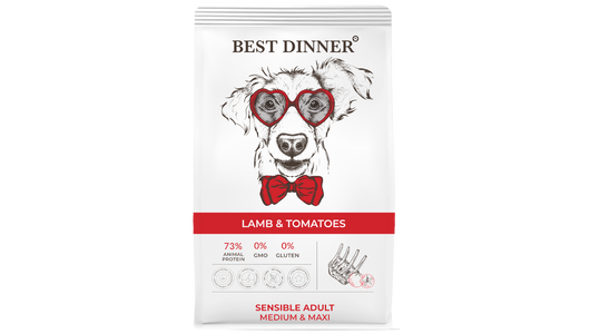 Best Dinner  Sensible Medium&Maxi Lamb&Tomatoe для собак средних и крупных пород с ягнёнком и томатом 3кг