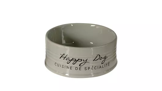 DUVO+ Миска для животных керамическая, "Happy Dog", серая, 14.5см/520мл (Бельгия)!