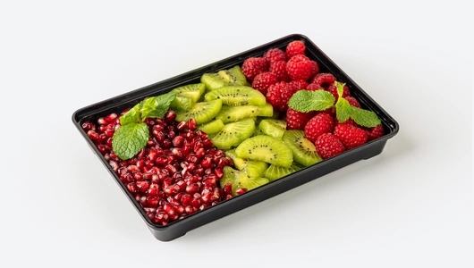 Фруктовая тарелка (малина, киви, гранат)