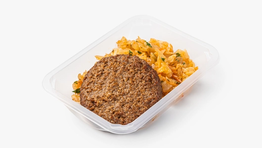 Капуста тушёная с&nbsp;котлетой растительной и&nbsp;петрушкой