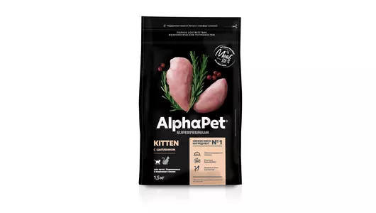 ALPHAPET Kitten Корм сух.цыпленок д/котят,беременных и кормящих кошек 1,5кг