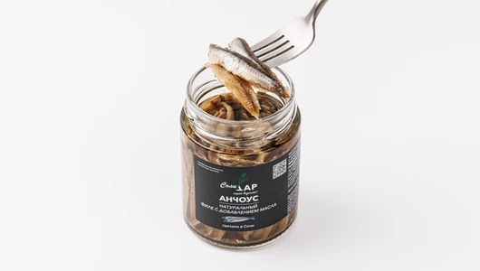 Анчоус натуральный филе с добавлением масла, 250 г