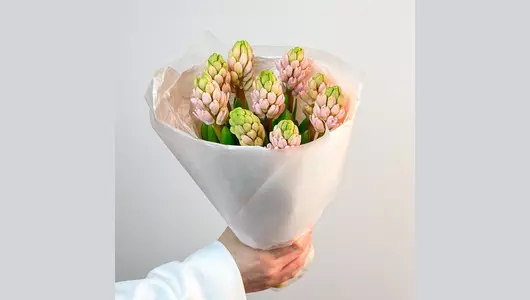 Монобукет из&nbsp;9 розовых гиацинтов "Весенний привет" FMART by flowwow
