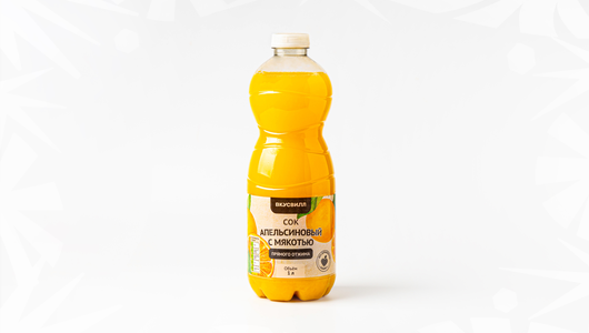 Сок апельсиновый прямого отжима, 1 л