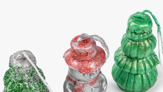 Набор свечей декоративных "Елочные игрушки", 3 шт