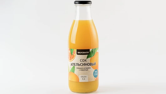 Сок апельсиновый прямого отжима с мякотью 1 л