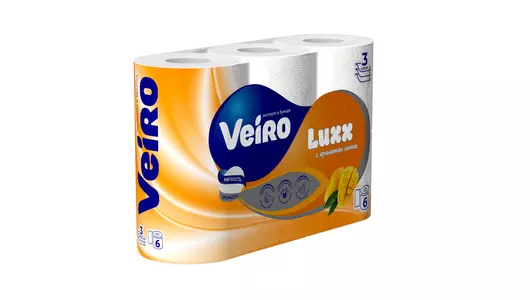 Бумага туалетная Veiro Luxx с&nbsp;ароматом манго 3-слойная 6 рулонов