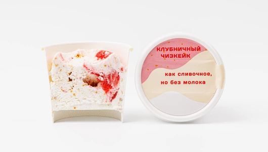 Десерт зам. на раст. основе «Клубничный чизкейк»