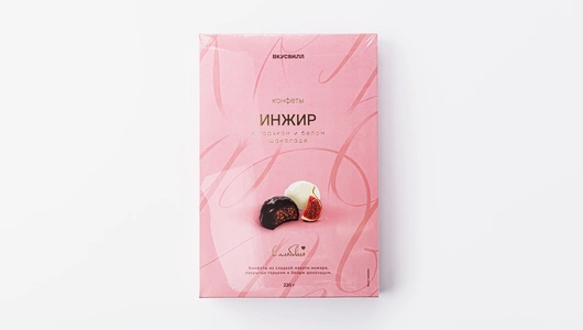 Конфеты "Инжир в горьком и белом шоколаде", 220 г