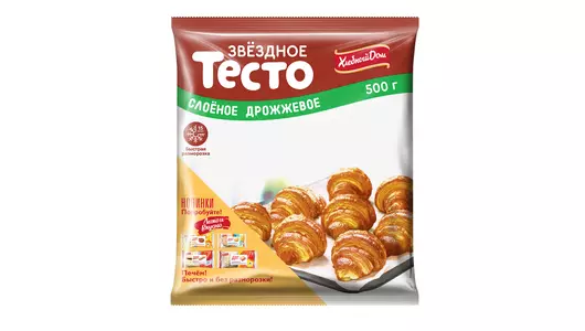 Тесто слоеное Хлебный дом Звездное дрожжевое замороженное 500 г Тесто слоеное Хлебный дом Звездное дрожжевое замороженное 500 г