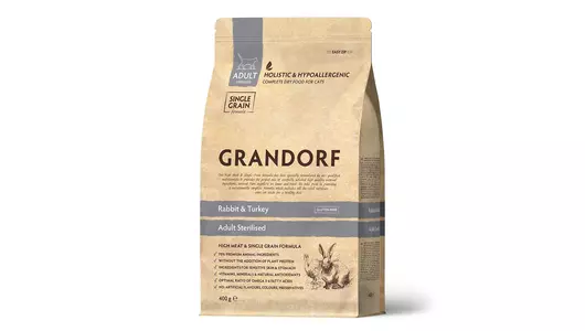 GRANDORF Adult Sterilized Rabbit&Turkey Корм сух.кролик,индейка д/стерилизованных кошек 400г