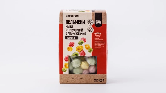 Пельмени мини с говядиной цветные