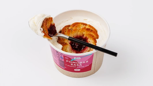 Десерт "Ромовая баба с&nbsp;вишней и&nbsp;крем-чиз"