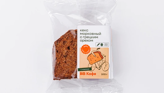 Кекс морковный с грецким орехом, кафе