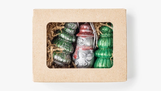 Набор свечей декоративных "Елочные игрушки", 3 шт