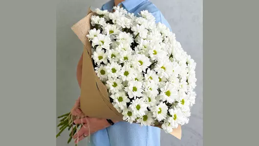 Эко-букет 15 хризантем FMART by flowwow