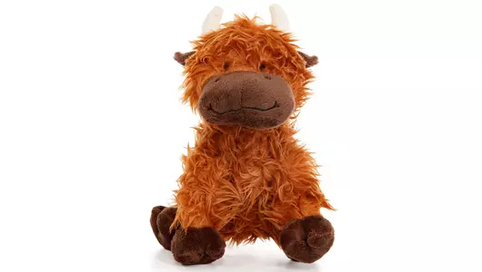 ZooZooZoo Игрушка для собак мягкая с канатом "Бычок с рожками", коричневый, 25см