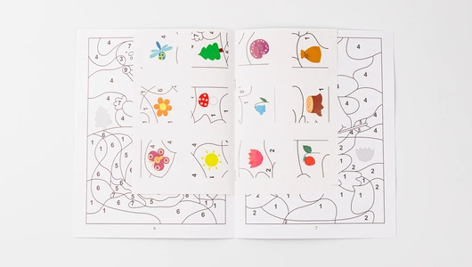 Раскраска по номерам: В гостях у сказки