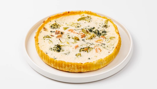 Киш с форелью и брокколи, зам.