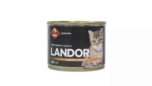 LANDOR 200гр Корм для котят индейка с тыквой