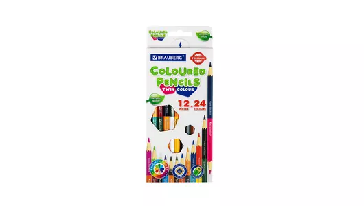 Карандаши цветные Brauberg Premium двусторонние 24 цвета