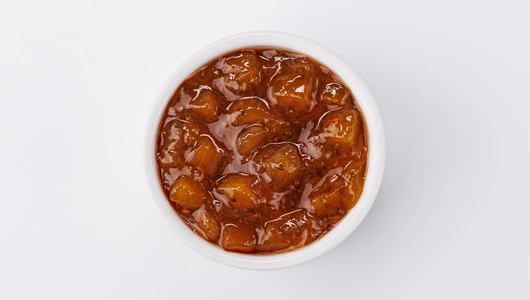 Варенье из персика с семенами чиа на сиропе из топинамбура, 200 г Варенье из персика с семенами чиа на сиропе из топинамбура, 200 г