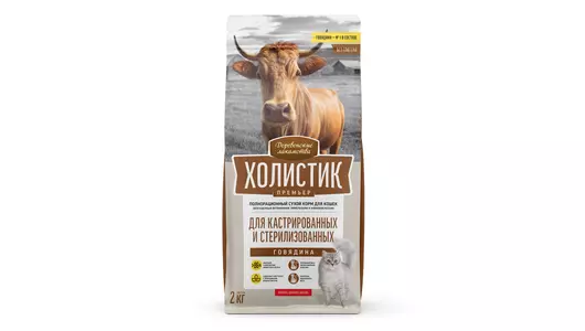 ДЕРЕВЕНСКИЕ ЛАКОМСТВА Холистик Премьер Корм сух.говядина д/стерилизованных кошек 2кг