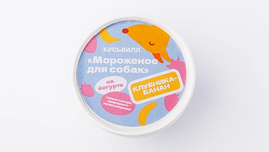 Мороженое КусьВилл йогуртовое для собак: клубника-банан