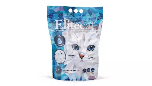 ELITECAT Наполнитель впитывающий силикагель без запаха «Crystal Pure», 7.6л